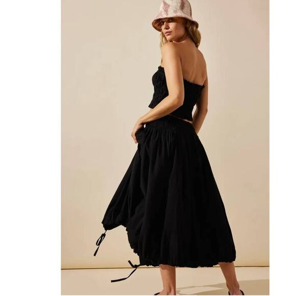 New Free People All The Things Set FREE-EST  $128 SMALL Black Tube Top Skirt - Picture 3 of 7